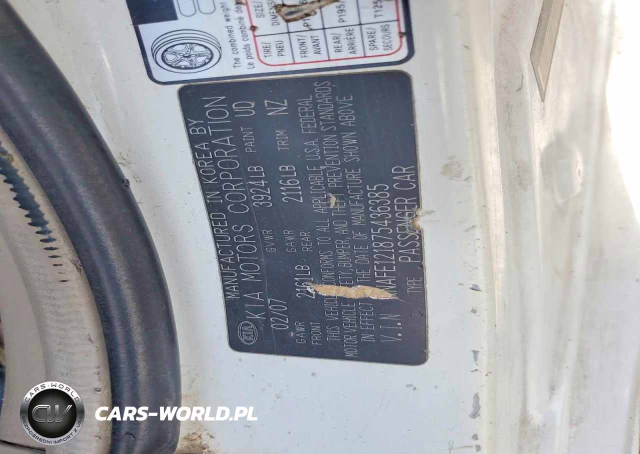 2007 Kia Spectra Lx VIN:KNAFE121875436385 - 12