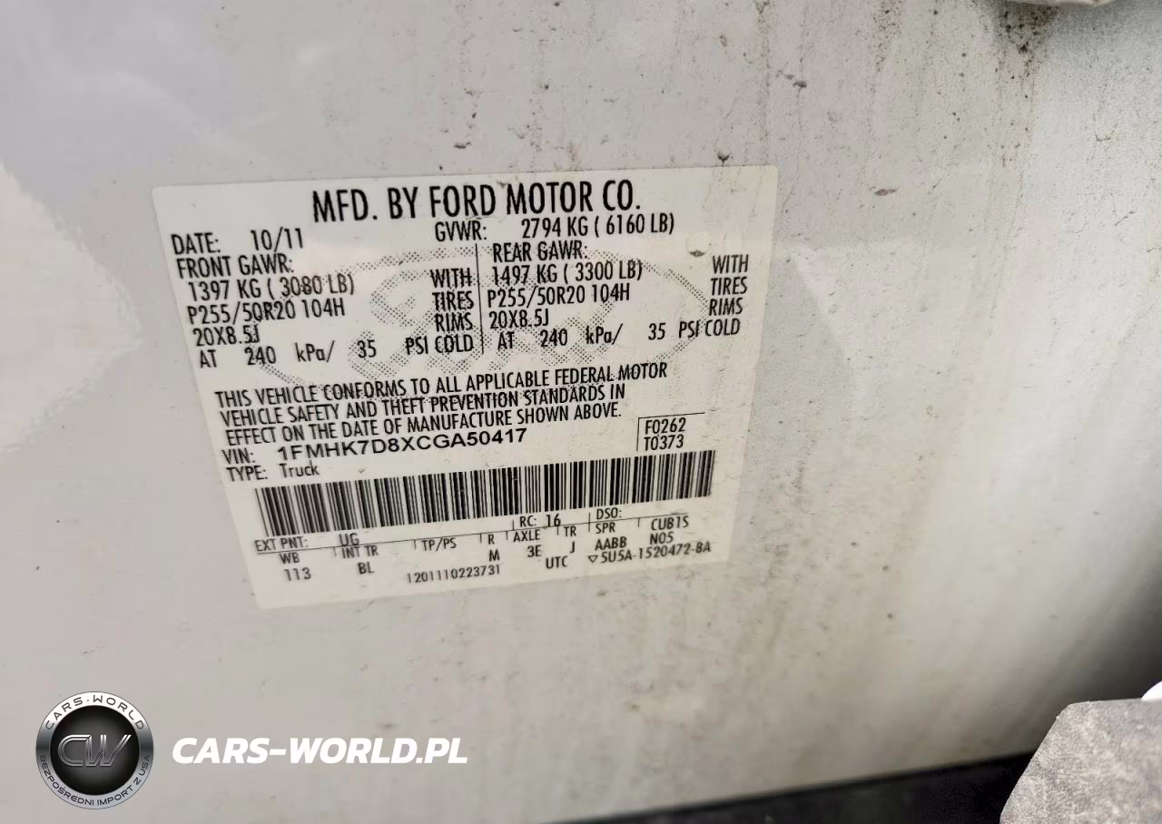 2012 Ford Explorer Xlt VIN:1FMHK7D8XCGA50417 - 13