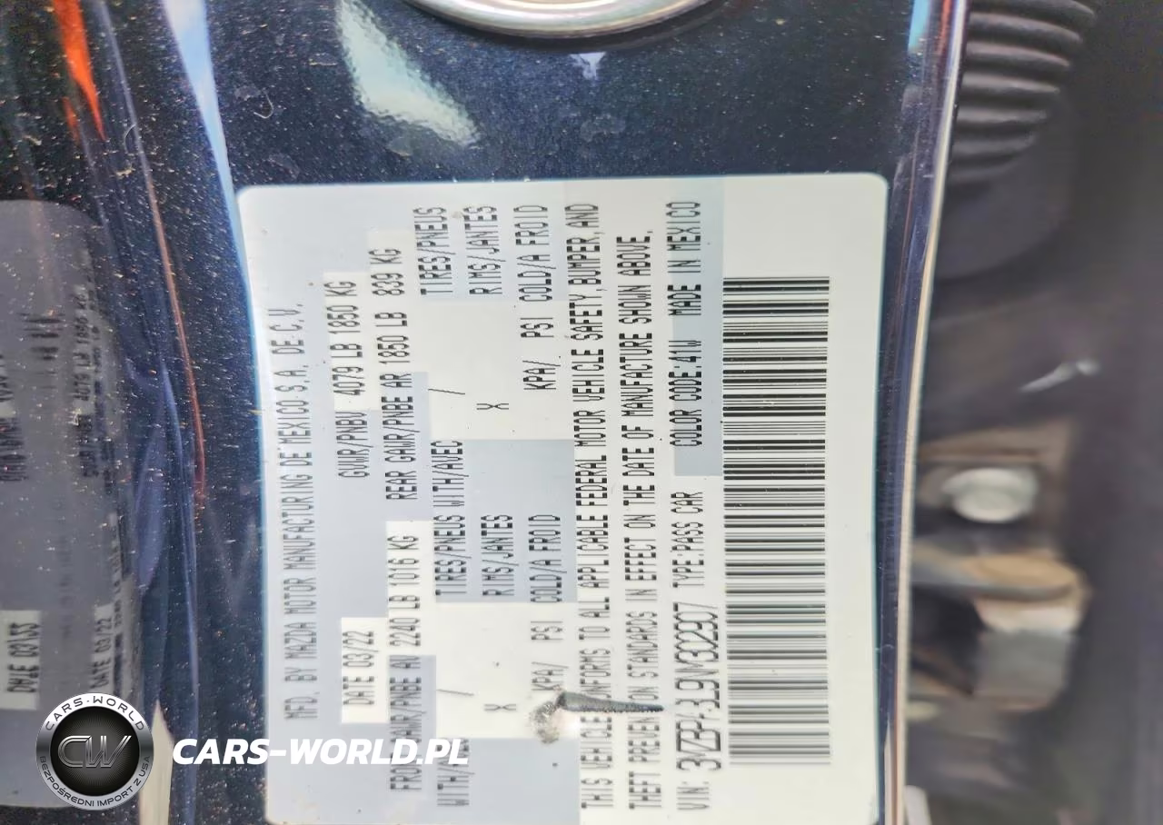 2022 Mazda 3 Select VIN:3MZBPABL9NM302907 - 13