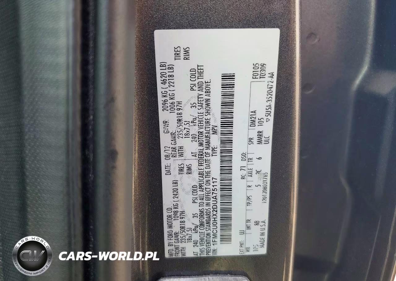 2013 Ford Escape Sel VIN:1FMCU0HX2DUA75117 - 13