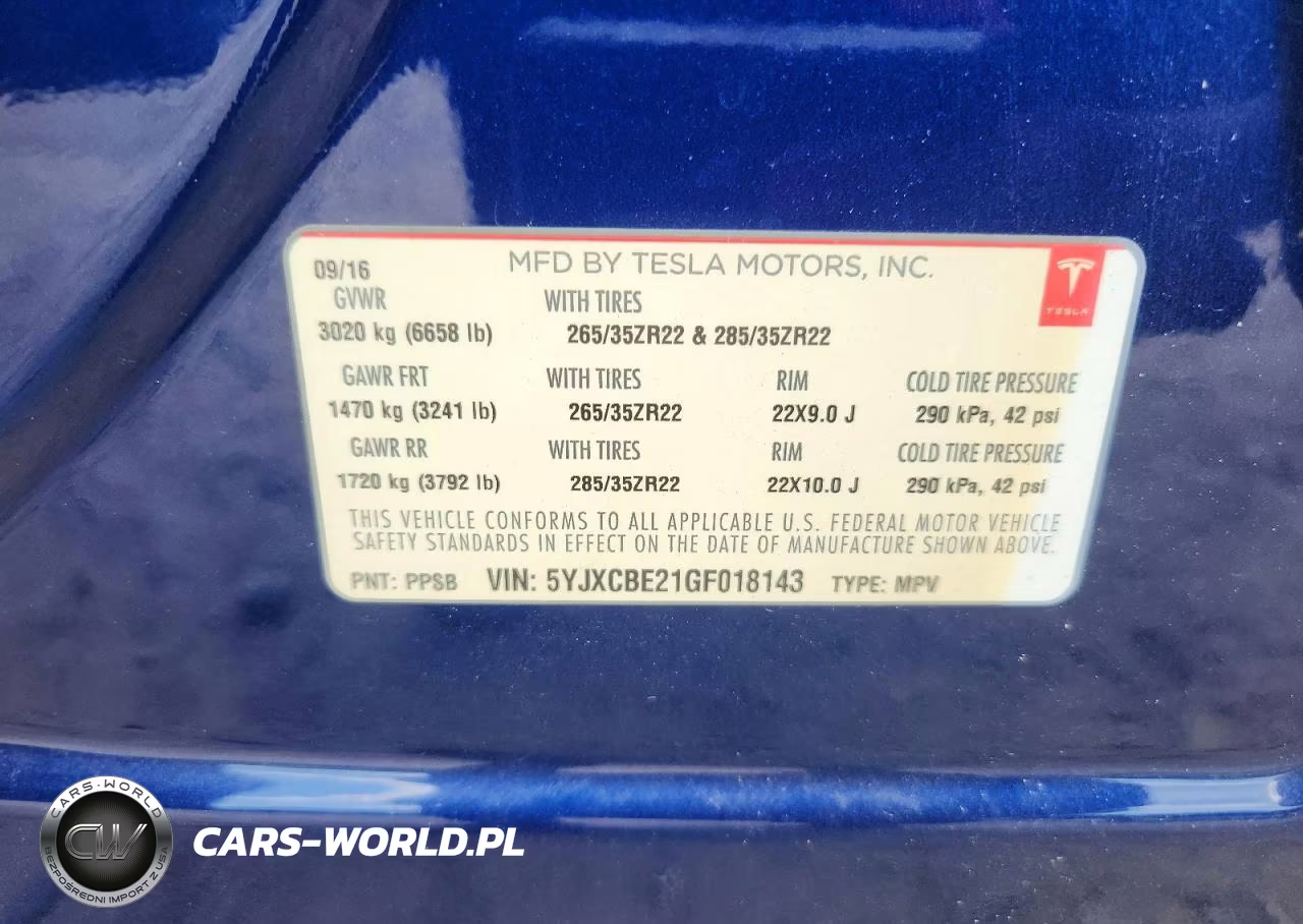 2016 Tesla Model X VIN:5YJXCBE21GF018143 - 14