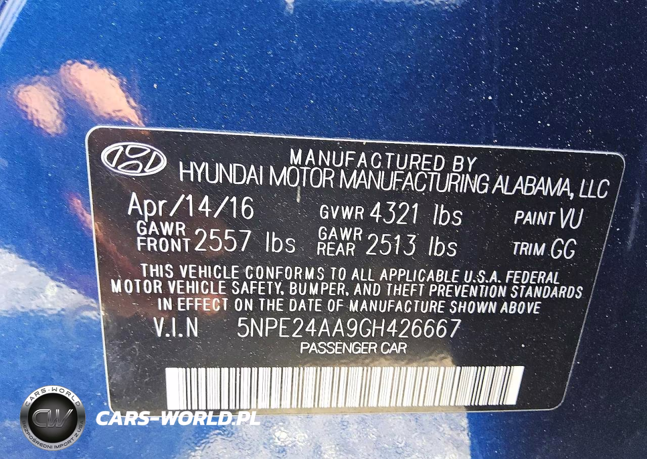 2016 Hyundai Sonata Eco VIN:5NPE24AA9GH426667 - 12