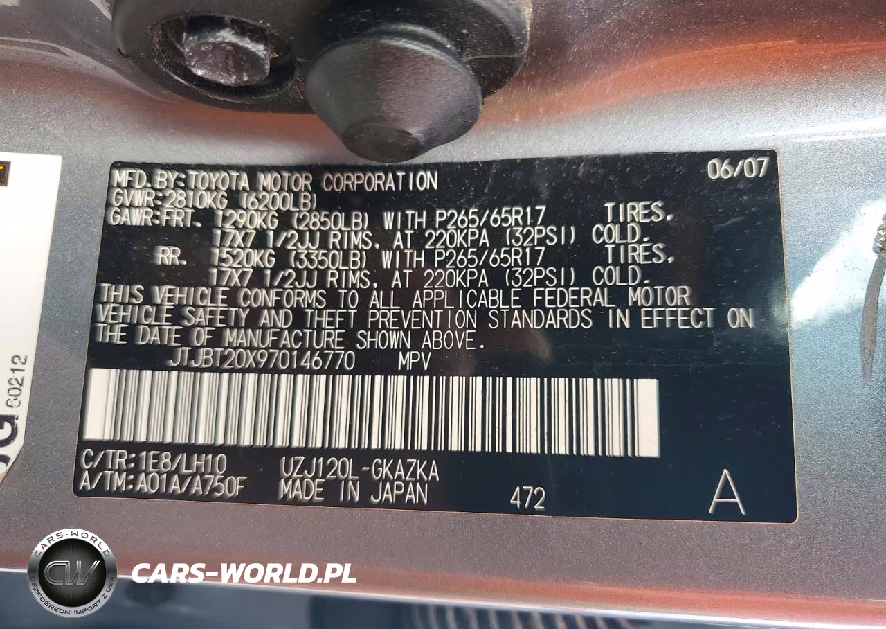 2007 Lexus Gx 470 VIN:JTJBT20X970146770 - 13
