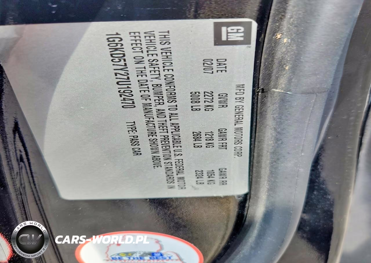 2007 Cadillac Dts VIN:1G6KD57Y27U192470 - 12