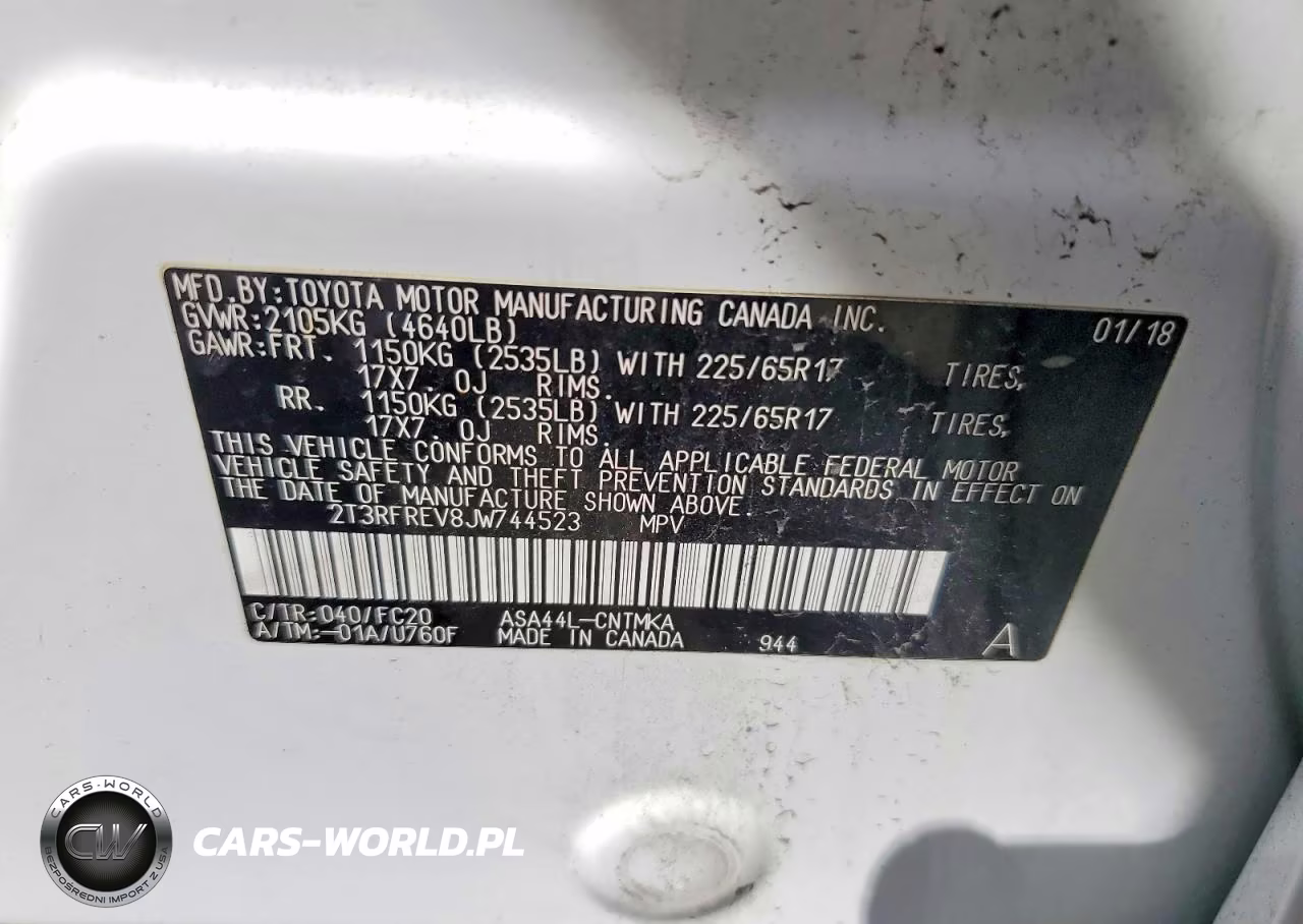 2018 Toyota Rav4 Xle VIN:2T3RFREV8JW744523 - 14