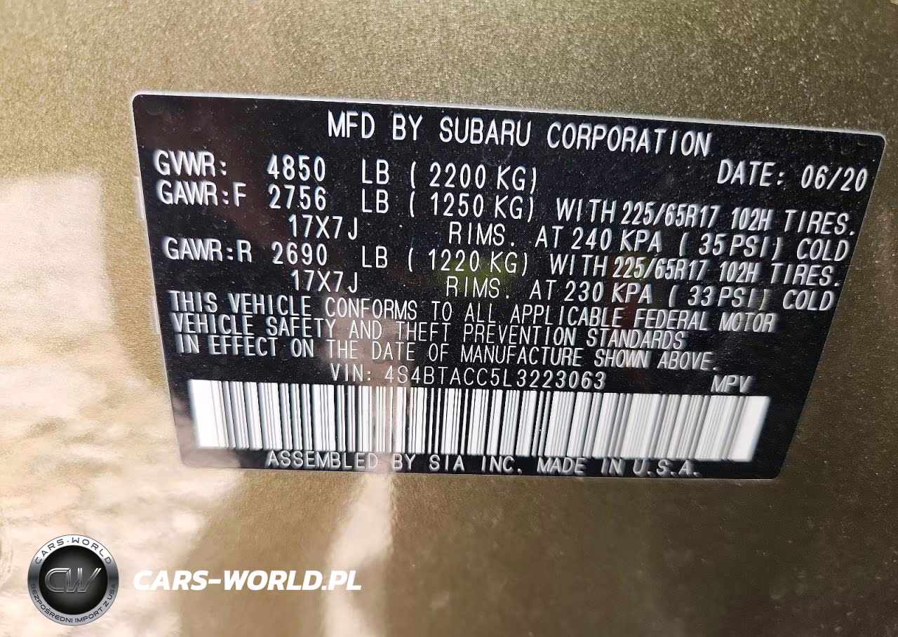 2020 Subaru Outback Premium VIN:4S4BTACC5L3223063 - 12