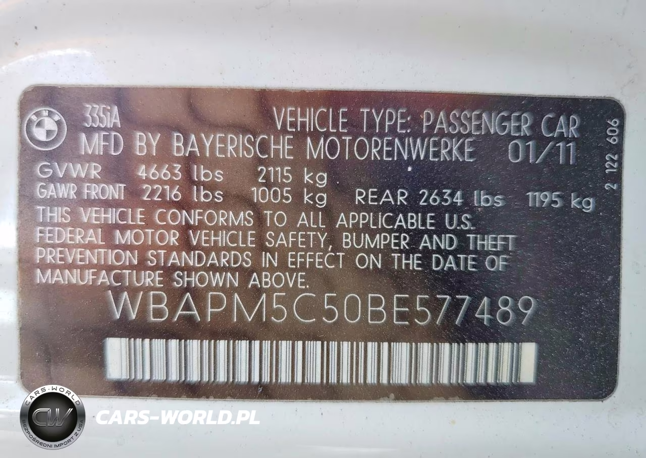 2011 BMW 335 I VIN:WBAPM5C50BE577489 - 12