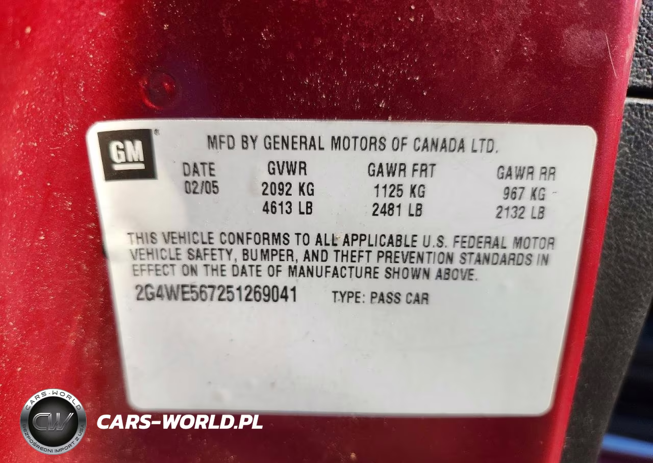 2005 Buick Lacrosse Cxs VIN:2G4WE567251269041 - 12