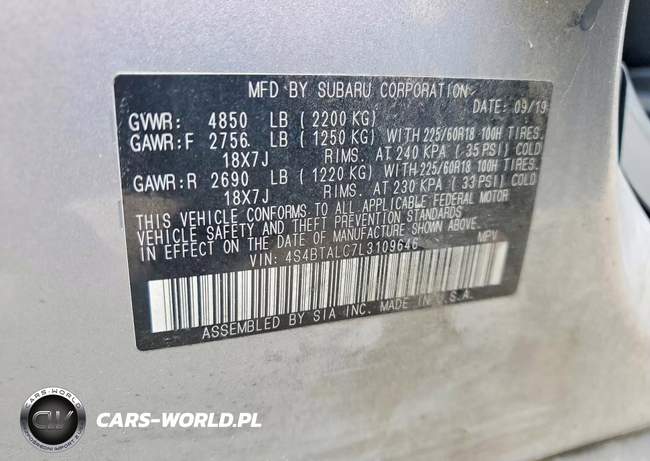 2020 Subaru Outback Limited VIN:4S4BTALC7L3109646 - 13