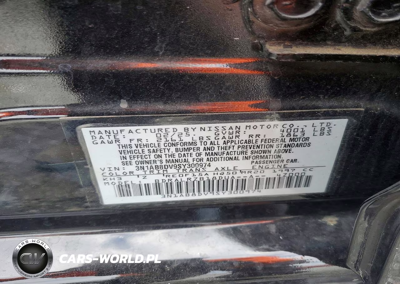 2025 Nissan Sentra Sr VIN:3N1AB8DV9SY300974 - 12