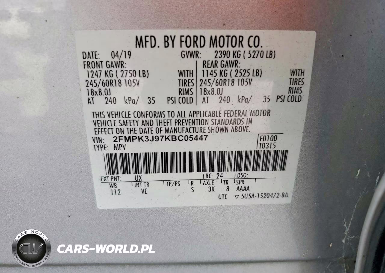2019 Ford Edge Sel VIN:2FMPK3J97KBC05447 - 13