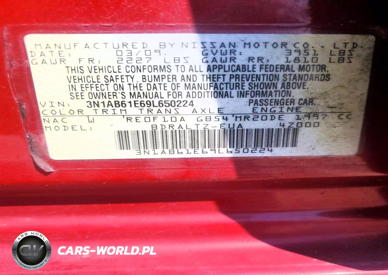 2009 Nissan Sentra 2.0 VIN:3N1AB61E69L650224 - 12