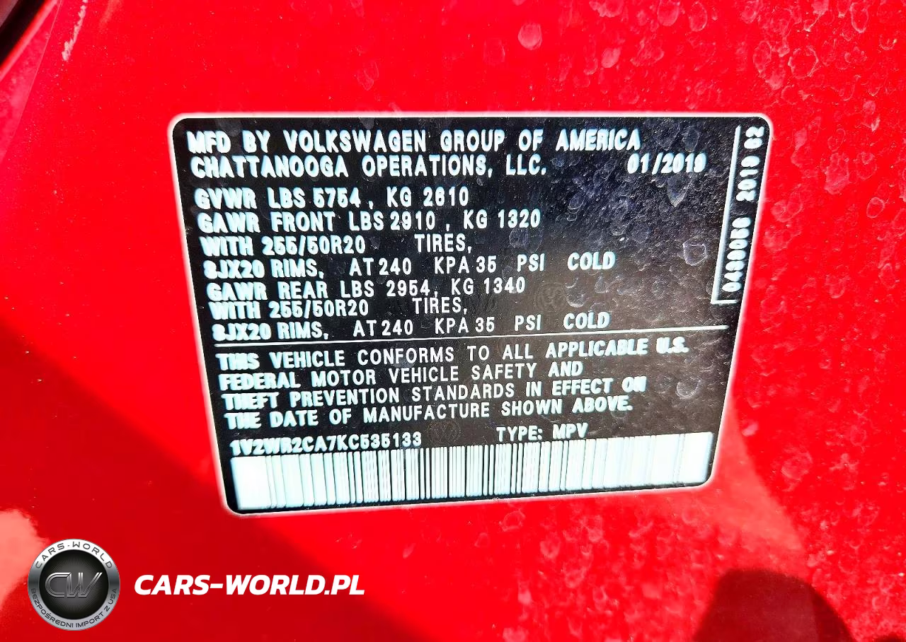 2019 Volkswagen Atlas Se VIN:1V2WR2CA7KC535133 - 13