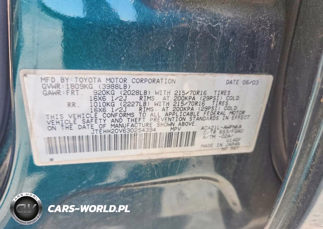 2003 Toyota Rav4 Base VIN:JTEHH20V630254394 - 13