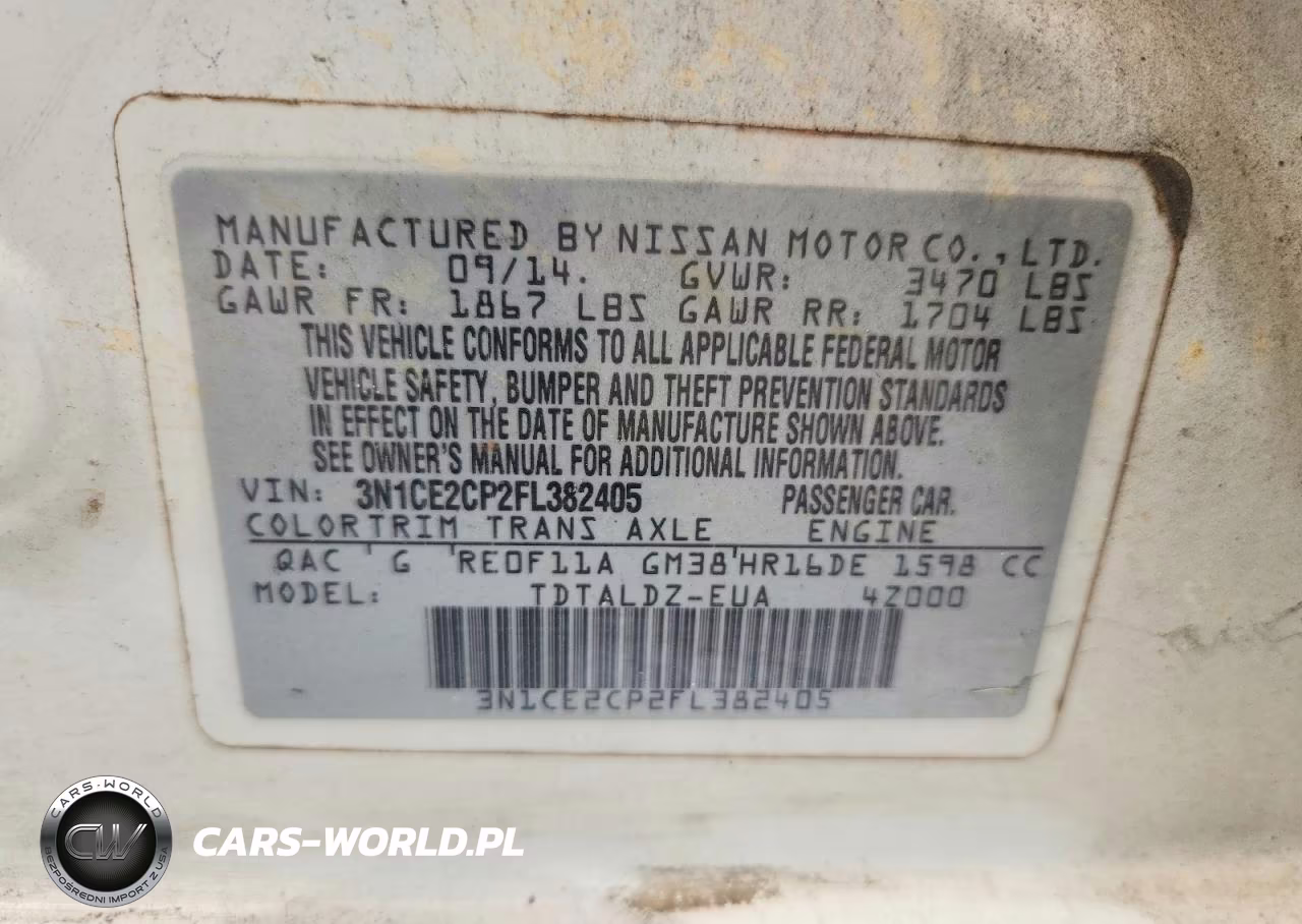 2015 Niss Versa Note VIN:3N1CE2CP2FL382405 - 12