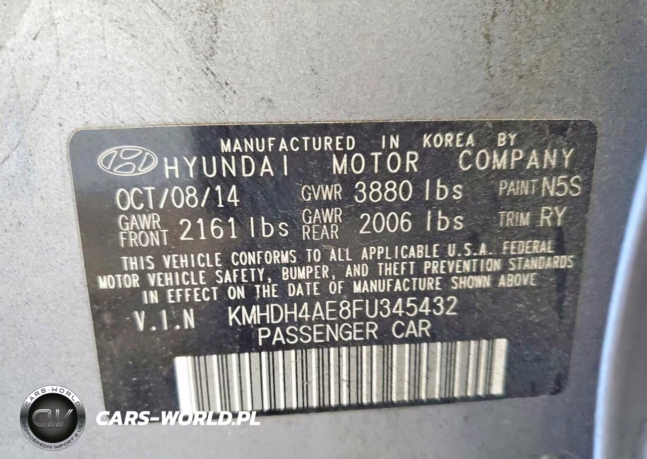 2015 Hyundai Elantra Se VIN:KMHDH4AE8FU345432 - 12