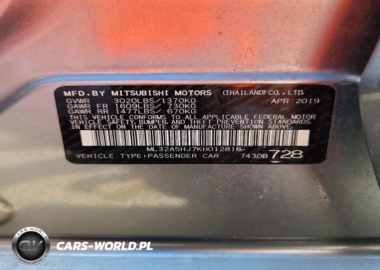 2019 Mitsubishi Mirage Le VIN:ML32A5HJ7KH012816 - 12