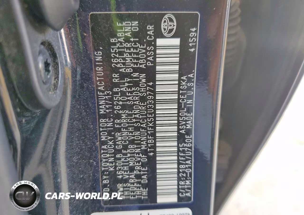 2014 Toyota Camry Se VIN:4T1BF1FK5EU339774 - 12