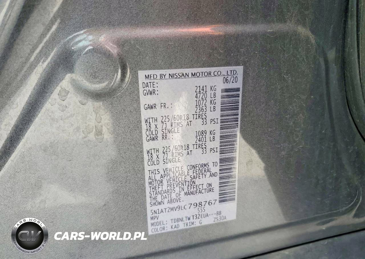 2020 Nissan Rogue Sv VIN:5N1AT2MV9LC798767 - 13