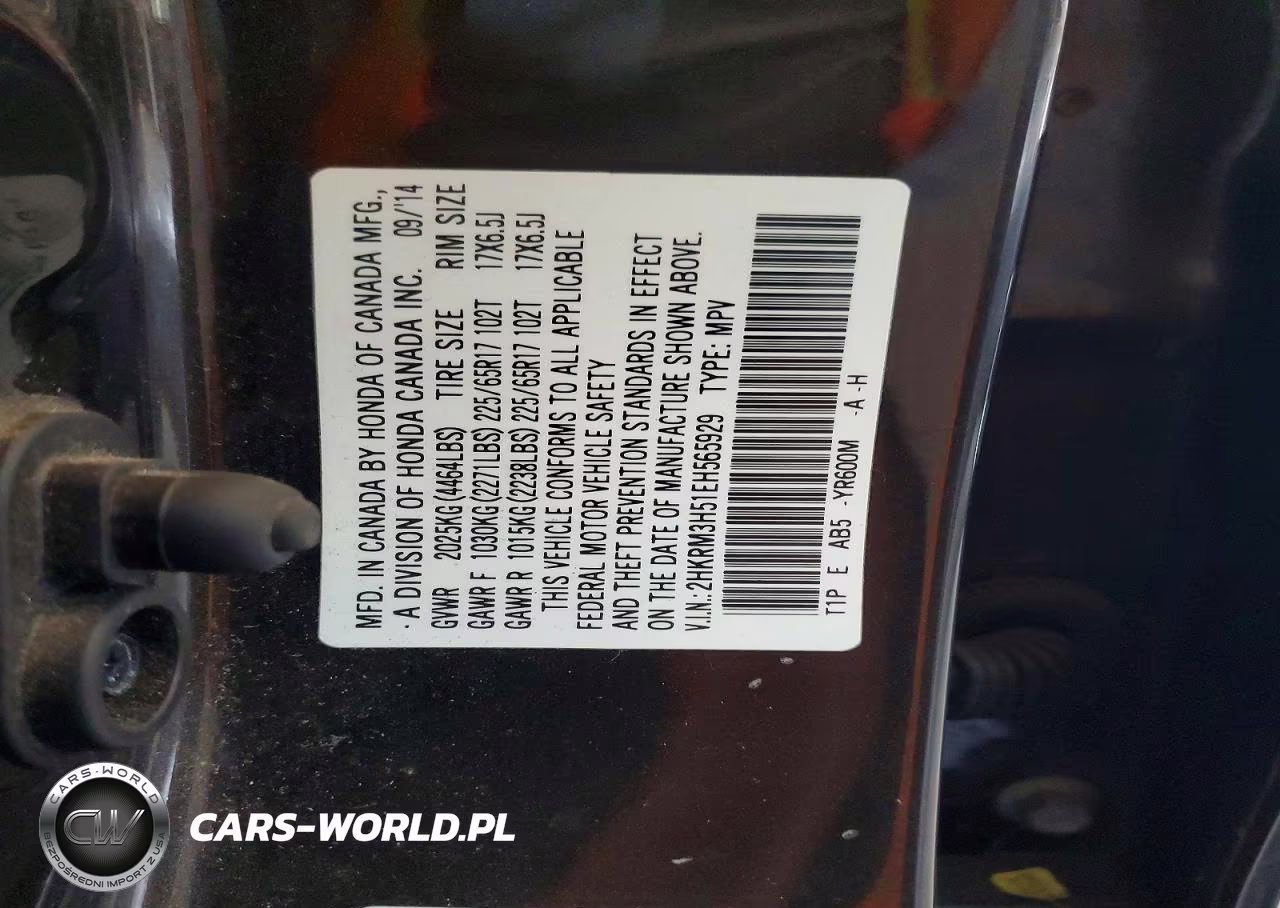 2014 Honda Cr-V Ex VIN:2HKRM3H51EH565929 - 14