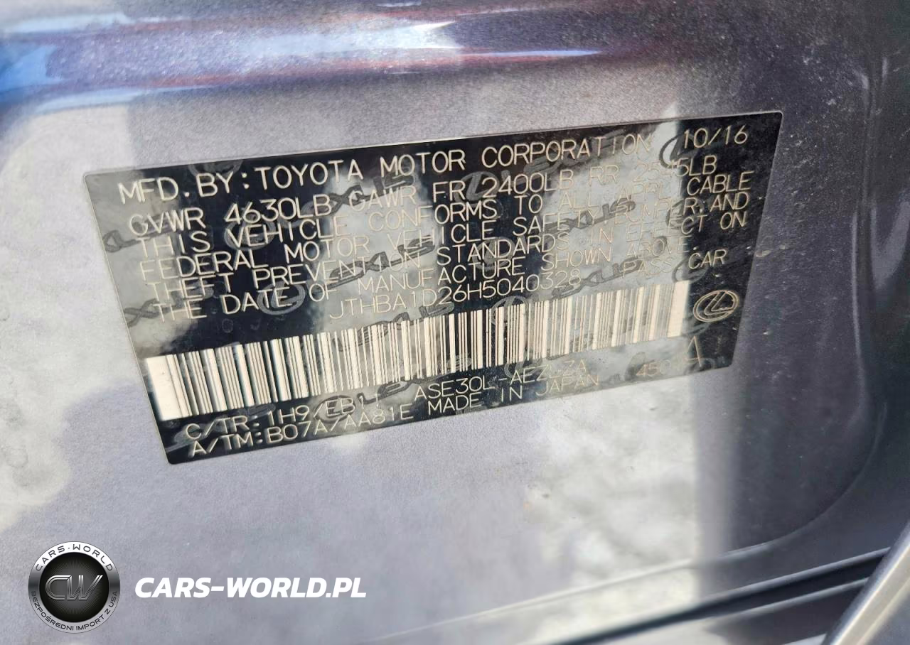 2017 Lexus Is 200T VIN:JTHBA1D26H5040328 - 12