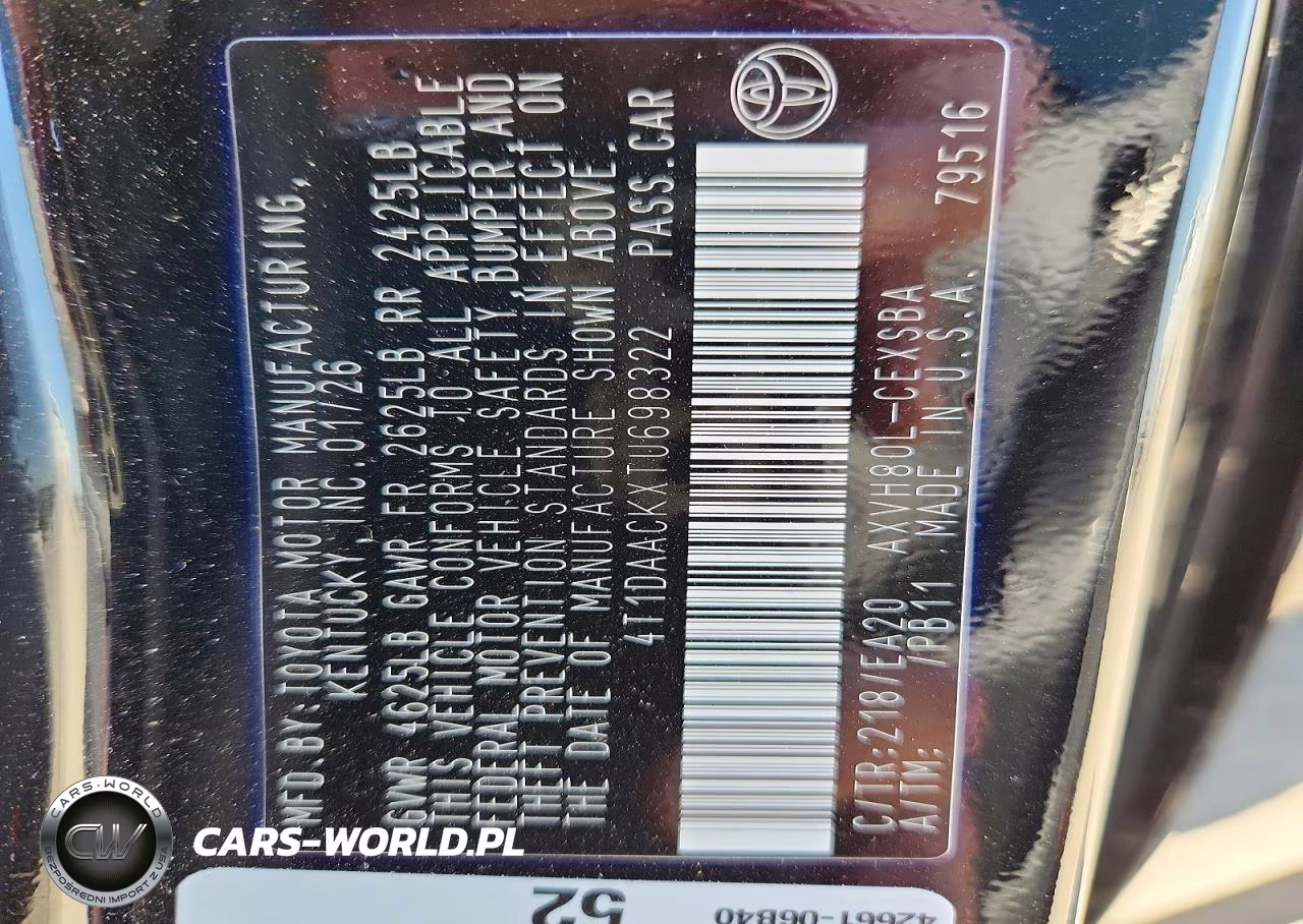 2026 Toyota Camry Se VIN:4T1DAACKXTU698322 - 13