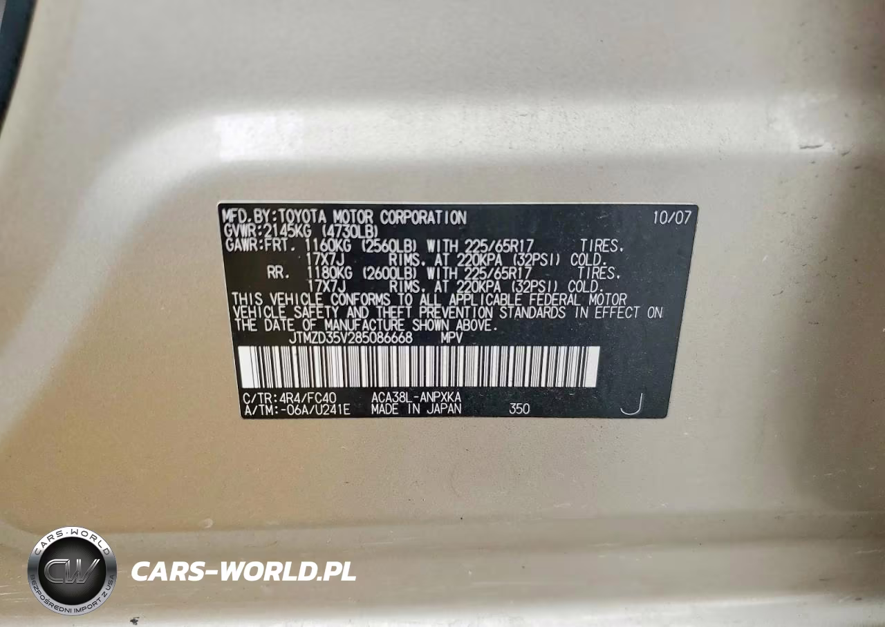 2008 Toyota Rav4 Base VIN:JTMZD35V285086668 - 12