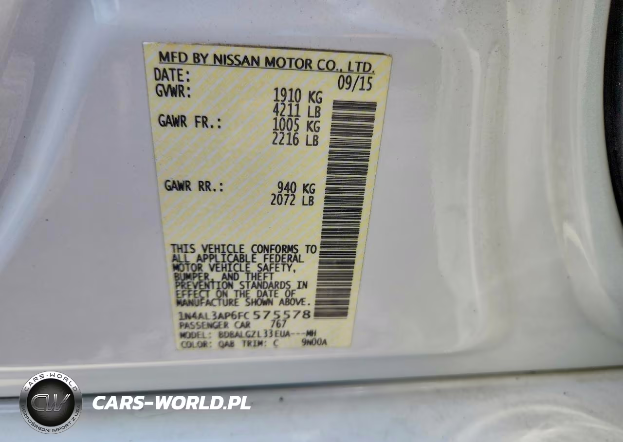 2015 Nissan Altima 2.5 S VIN:1N4AL3AP6FC575578 - 12