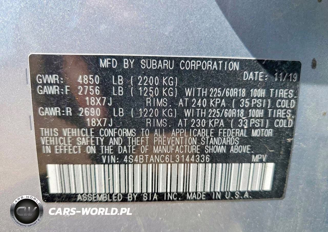 2020 Subaru Outback Limited VIN:4S4BTANC6L3144336 - 14
