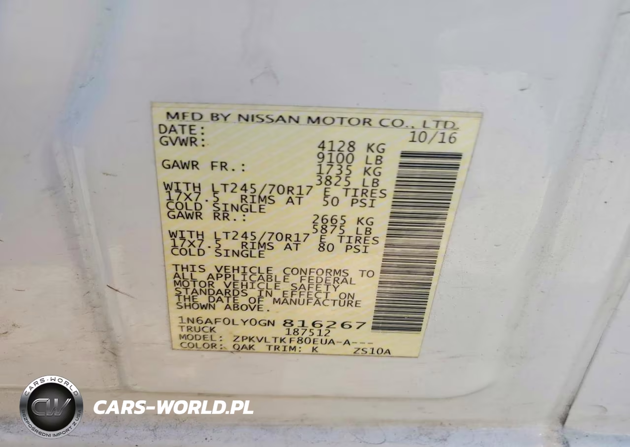 2016 Nissan Nv2500 Delivery Van VIN:1N6AF0LY0GN816267 - 12