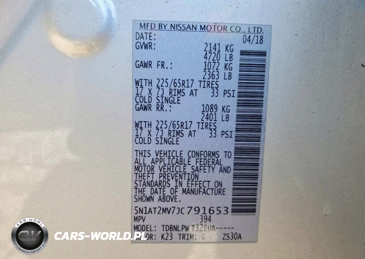 2018 Nissan Rogue S VIN:5N1AT2MV7JC791653 - 13