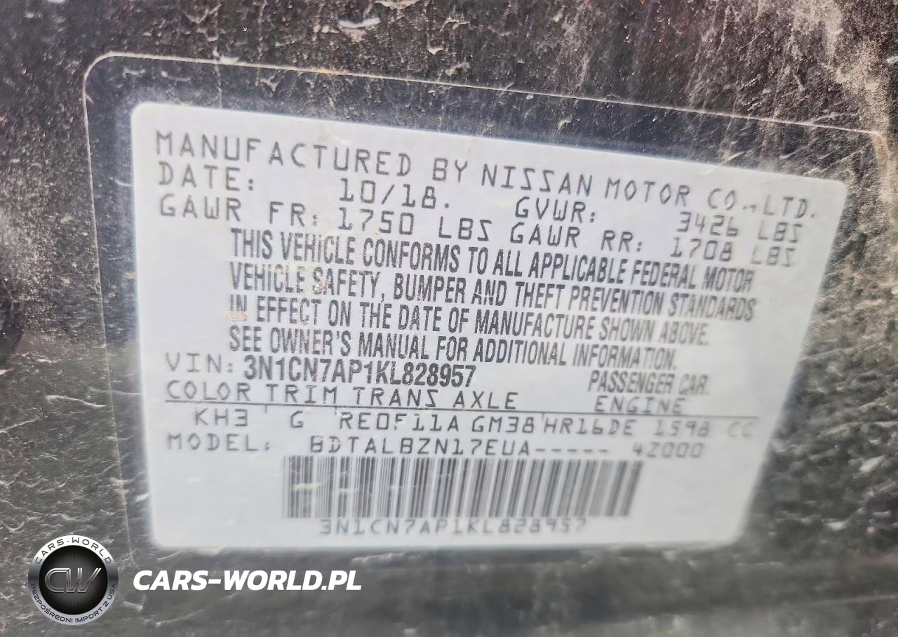 2019 Nissan Versa S VIN:3N1CN7AP1KL828957 - 13