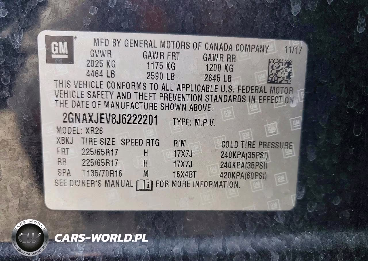 2018 Chevrolet Equinox Lt VIN:2GNAXJEV8J6222201 - 12