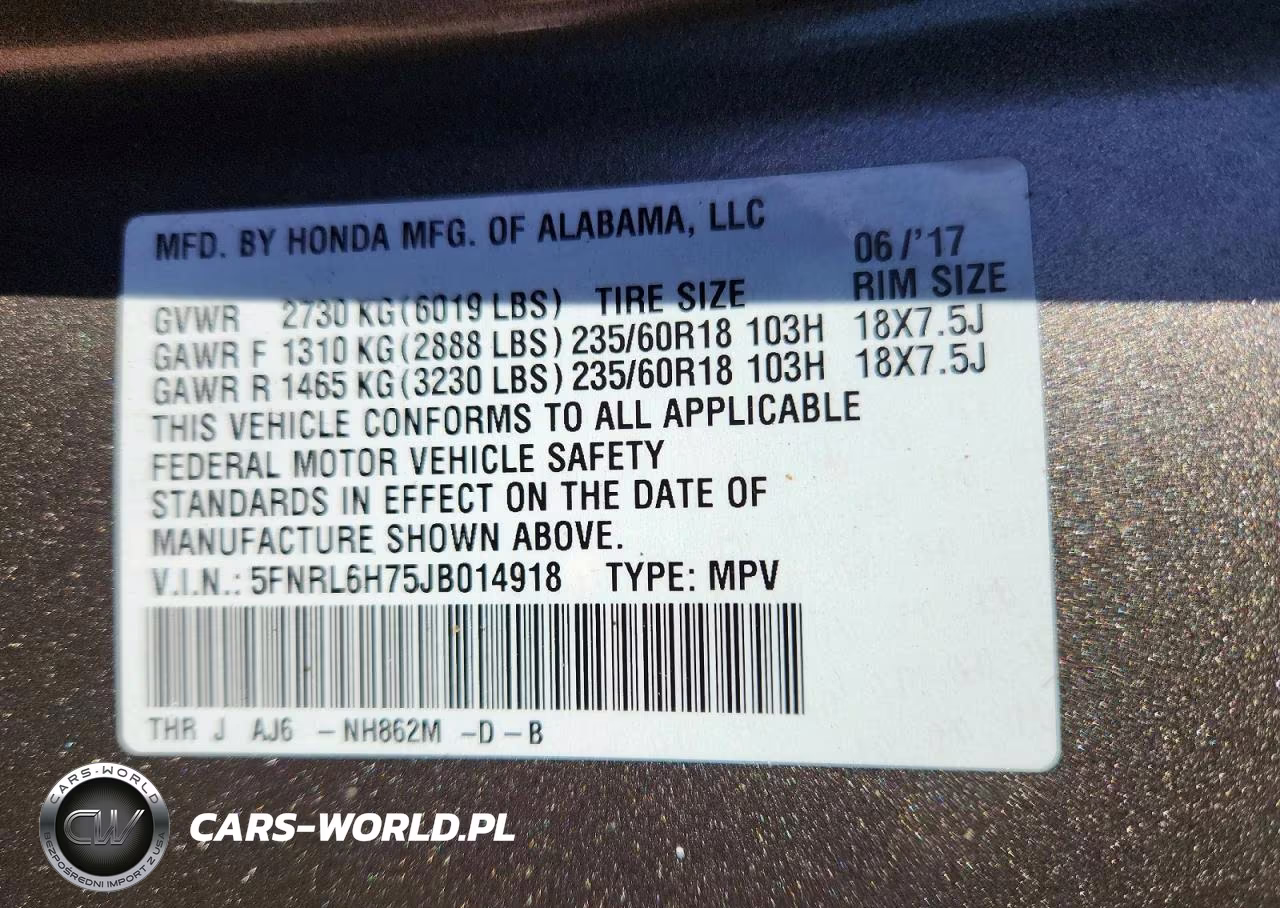2018 Honda Odyssey Exl VIN:5FNRL6H75JB014918 - 13