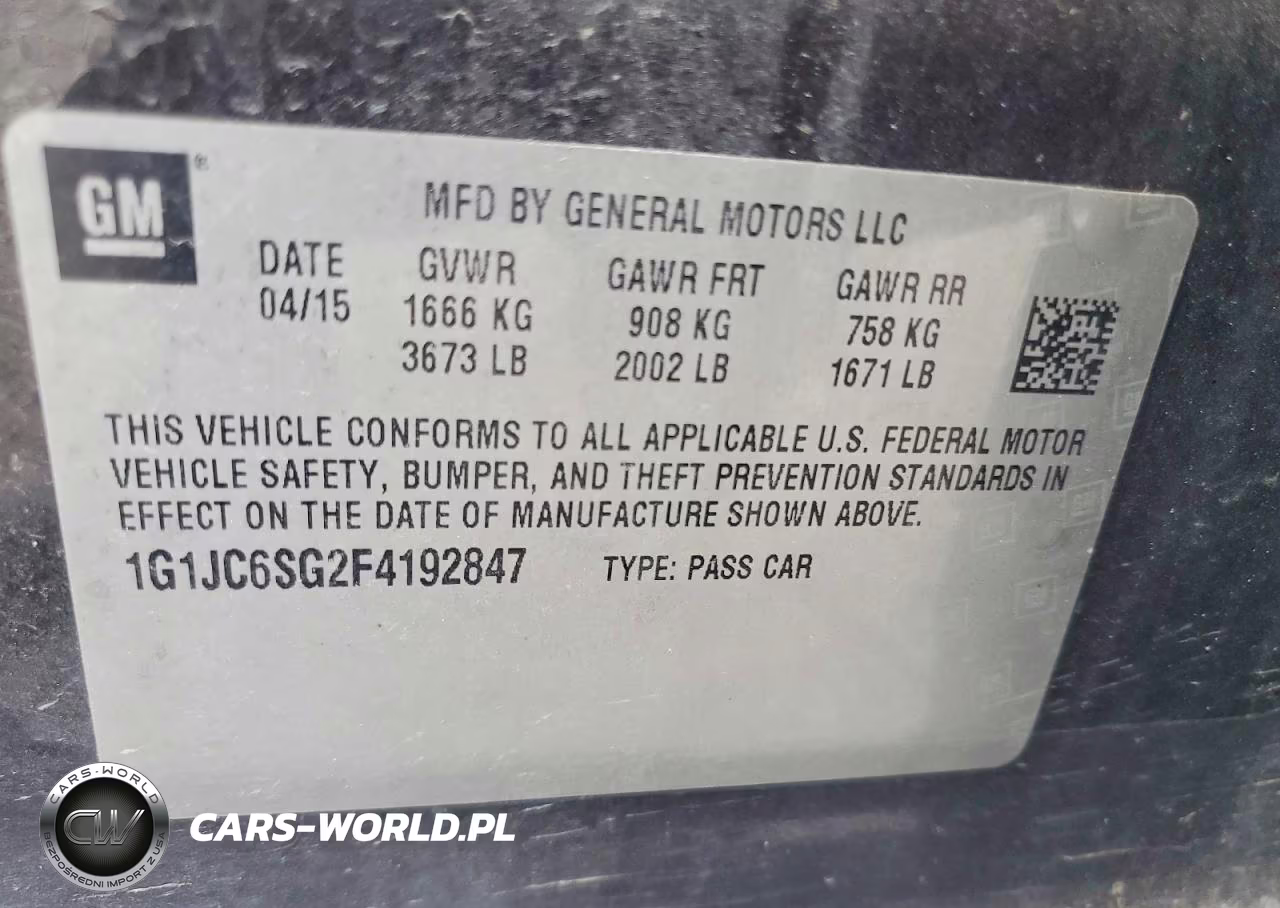 2015 Chevrolet Sonic Lt VIN:1G1JC6SG2F4192847 - 12