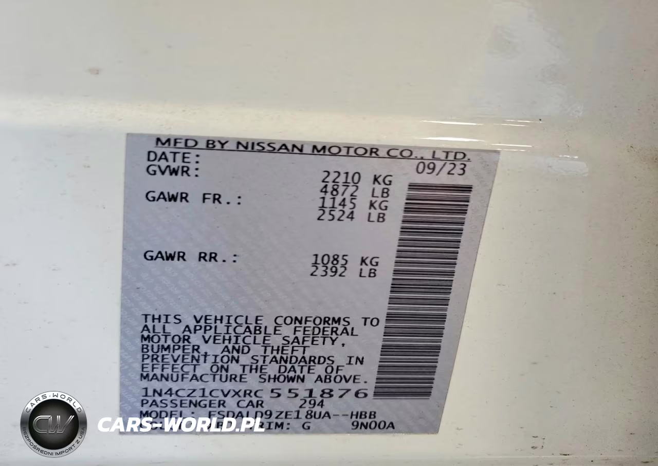 2024 Nissan Leaf Sv Plus VIN:1N4CZ1CVXRC551876 - 14