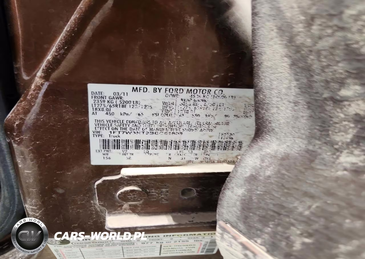2011 Ford F350 Super Duty VIN:1FT7W3BT2BEC51808 - 12