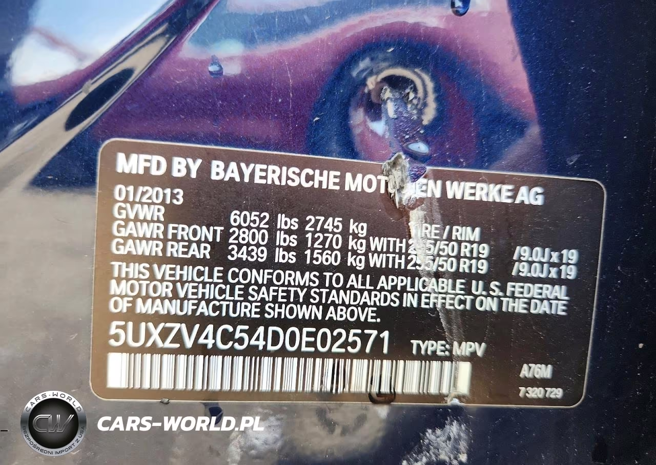 2013 BMW X5 xDrive35I VIN:5UXZV4C54D0E02571 - 12