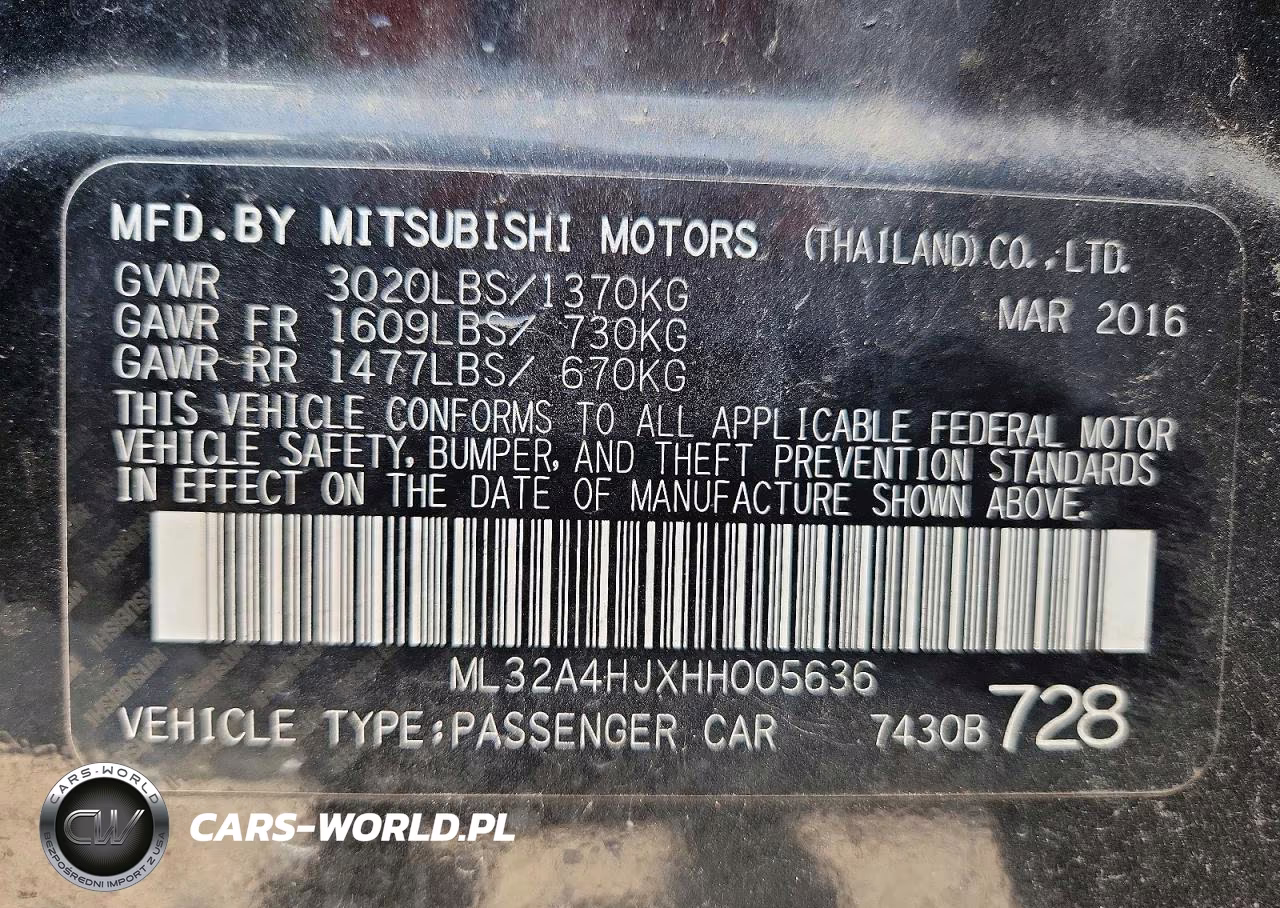 2017 Mitsubishi Mirage Se VIN:ML32A4HJXHH005636 - 12