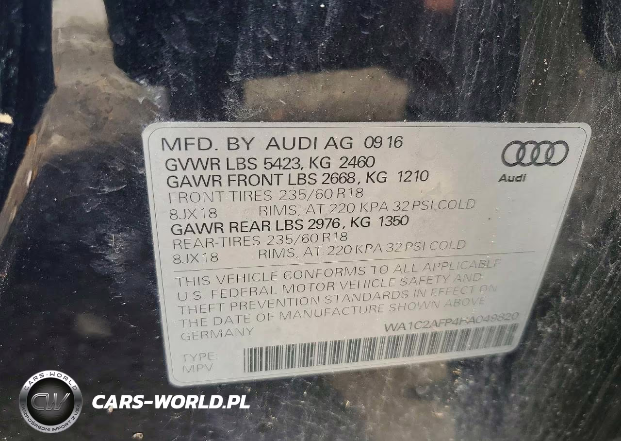 2017 Audi Q5 Premium VIN:WA1C2AFP4HA049820 - 13