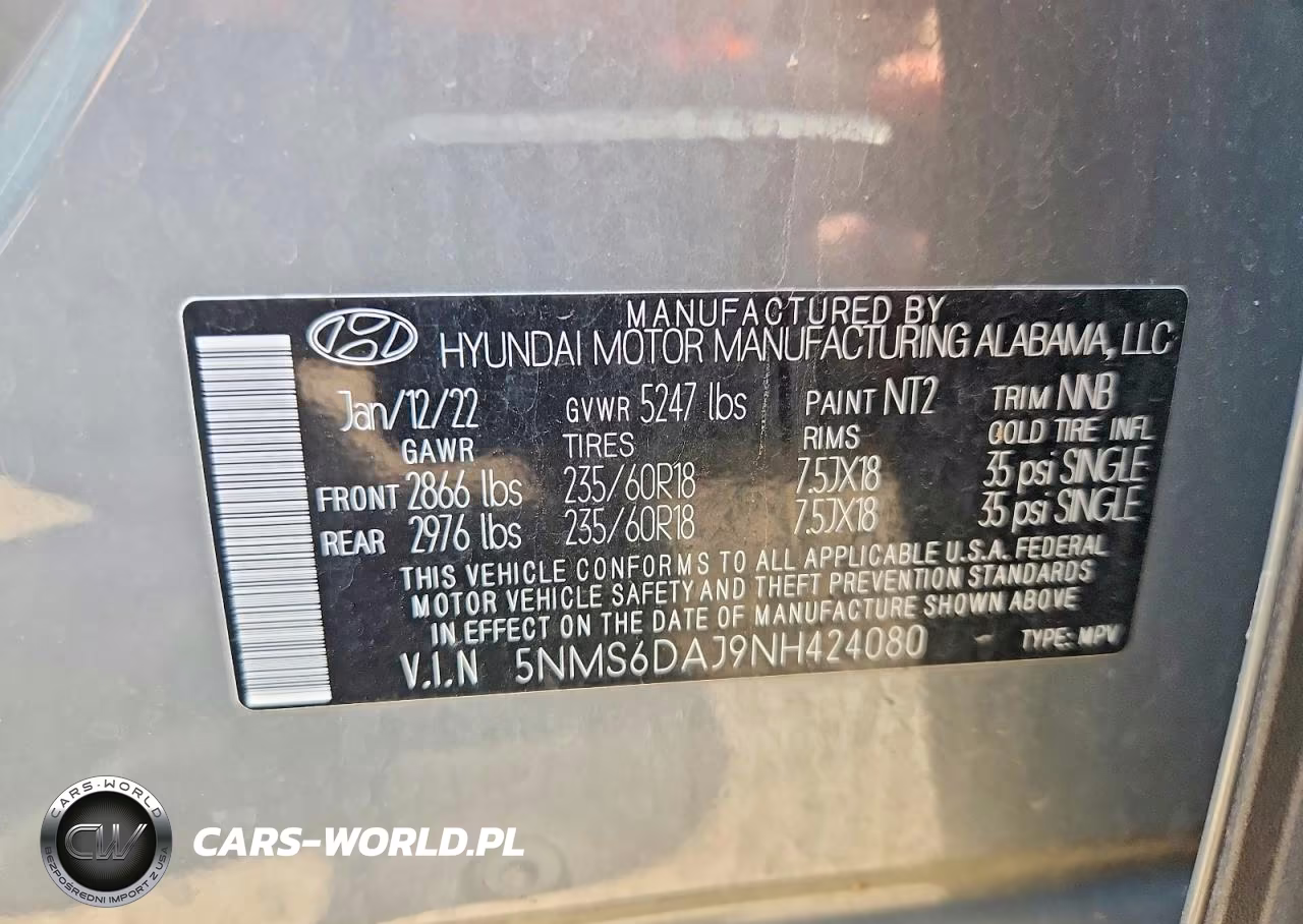 2022 Hyundai Santa Fe Sel VIN:5NMS6DAJ9NH424080 - 13