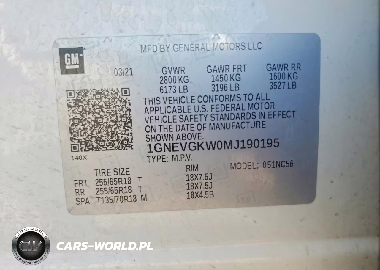 2021 Chevrolet Traverse Lt VIN:1GNEVGKW0MJ190195 - 13