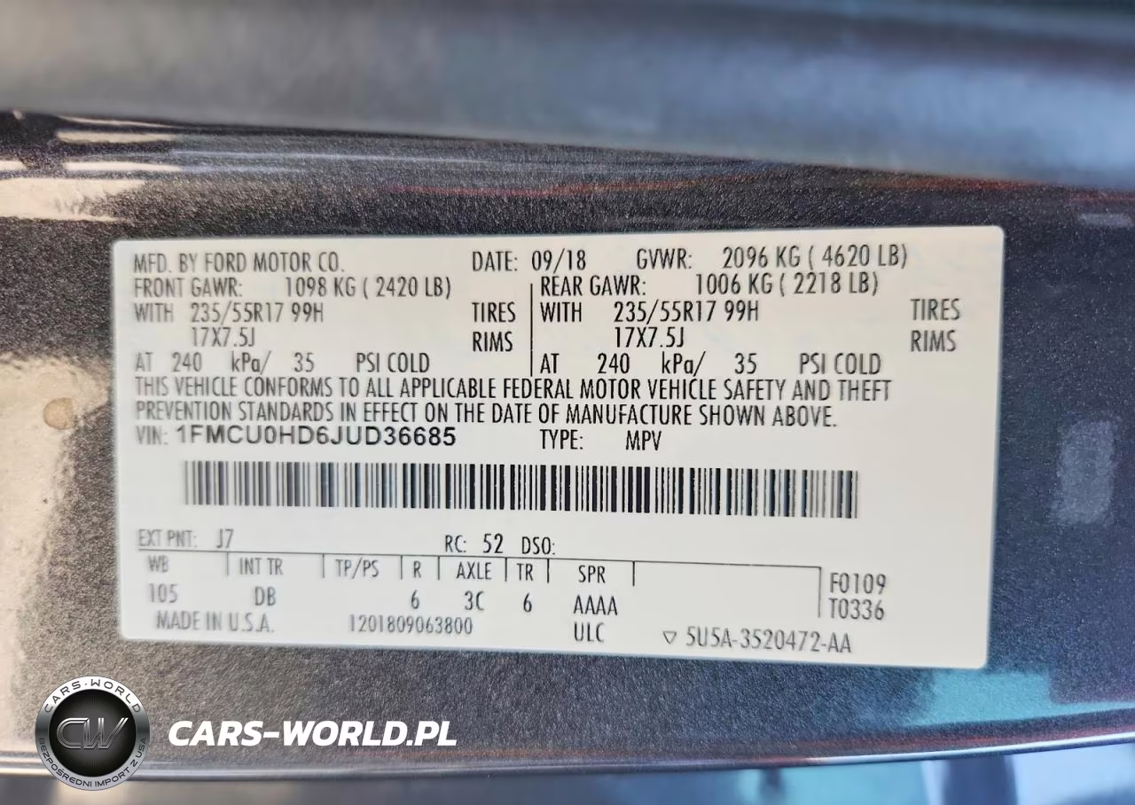 2018 Ford Escape Sel VIN:1FMCU0HD6JUD36685 - 13
