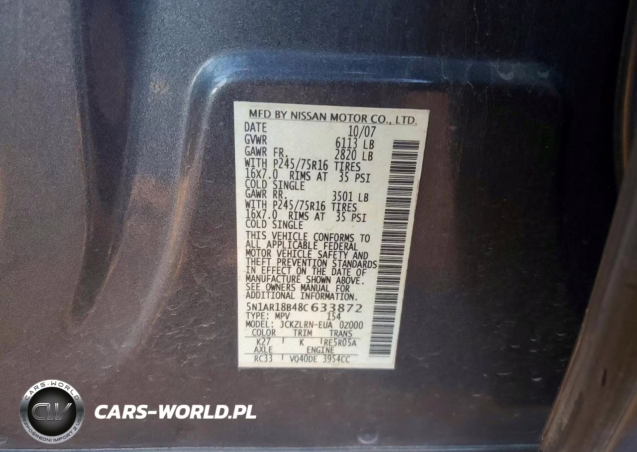 2008 Nissan Pathfinder S VIN:5N1AR18B48C633872 - 13