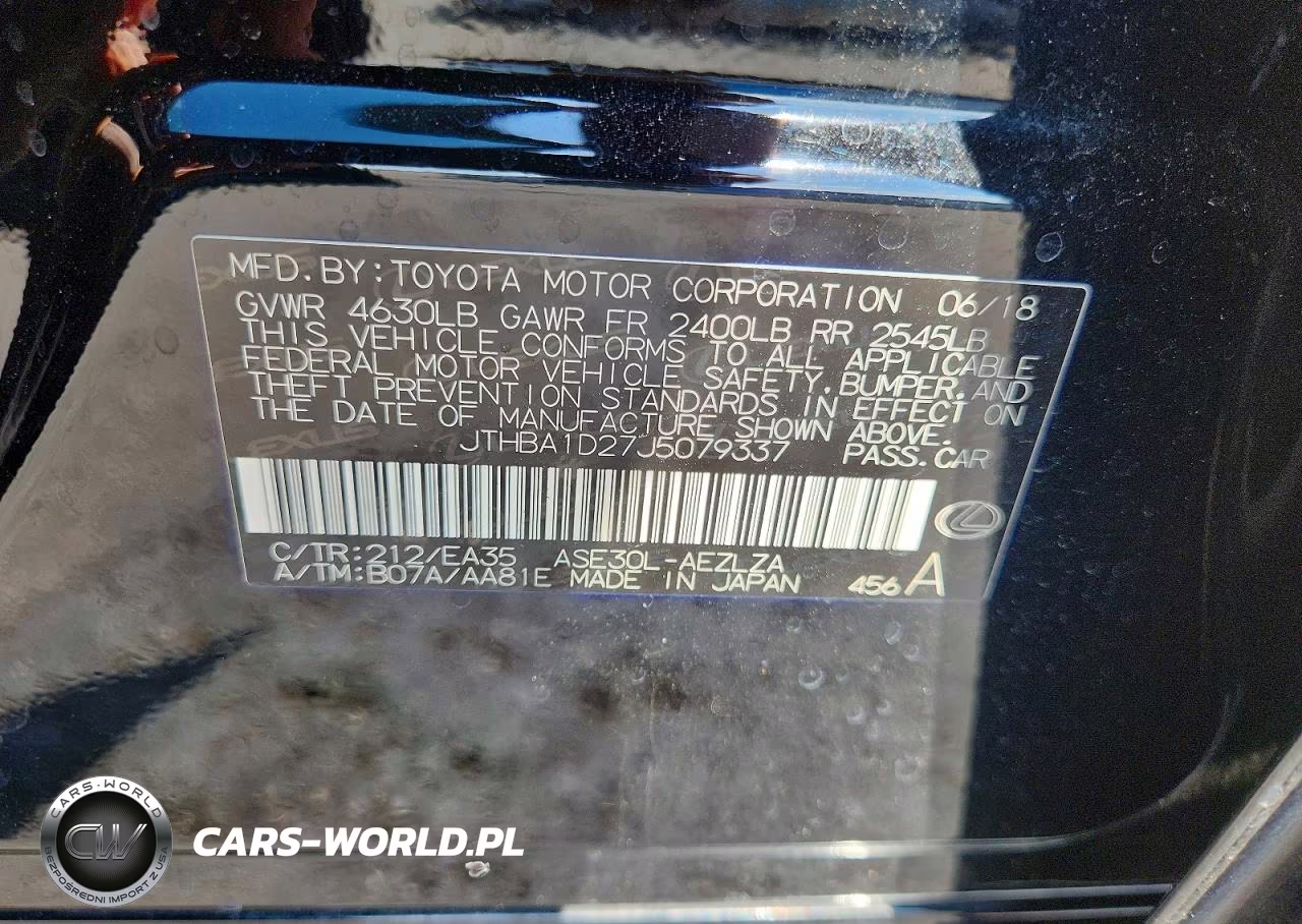2018 Lexus Is 300 VIN:JTHBA1D27J5079337 - 12