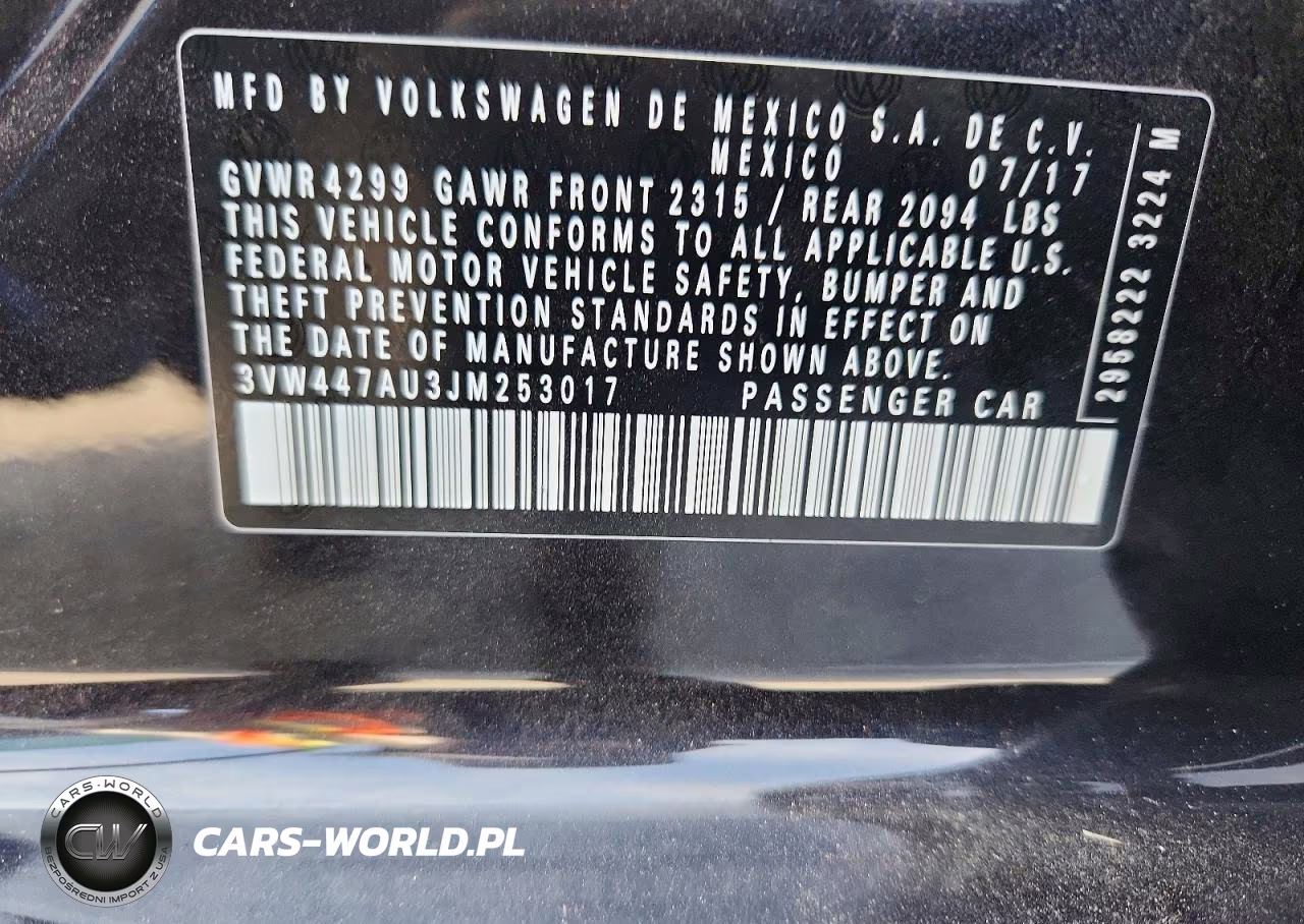 2018 Volkswagen Gti S-Se VIN:3VW447AU3JM253017 - 12