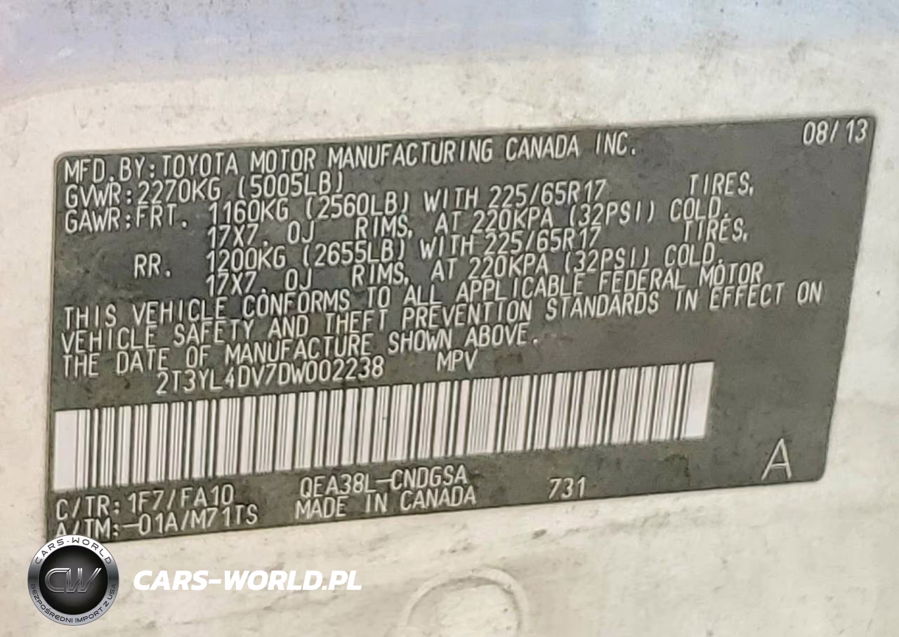 2013 Toyota Rav4 Ev Base VIN:2T3YL4DV7DW002238 - 13