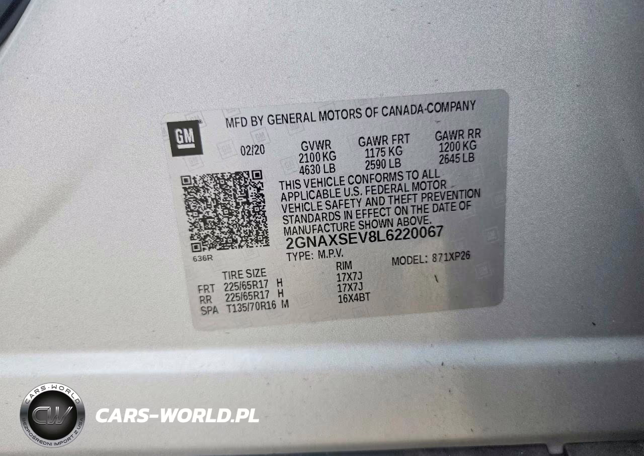 2020 Chevrolet Equinox Ls VIN:2GNAXSEV8L6220067 - 13