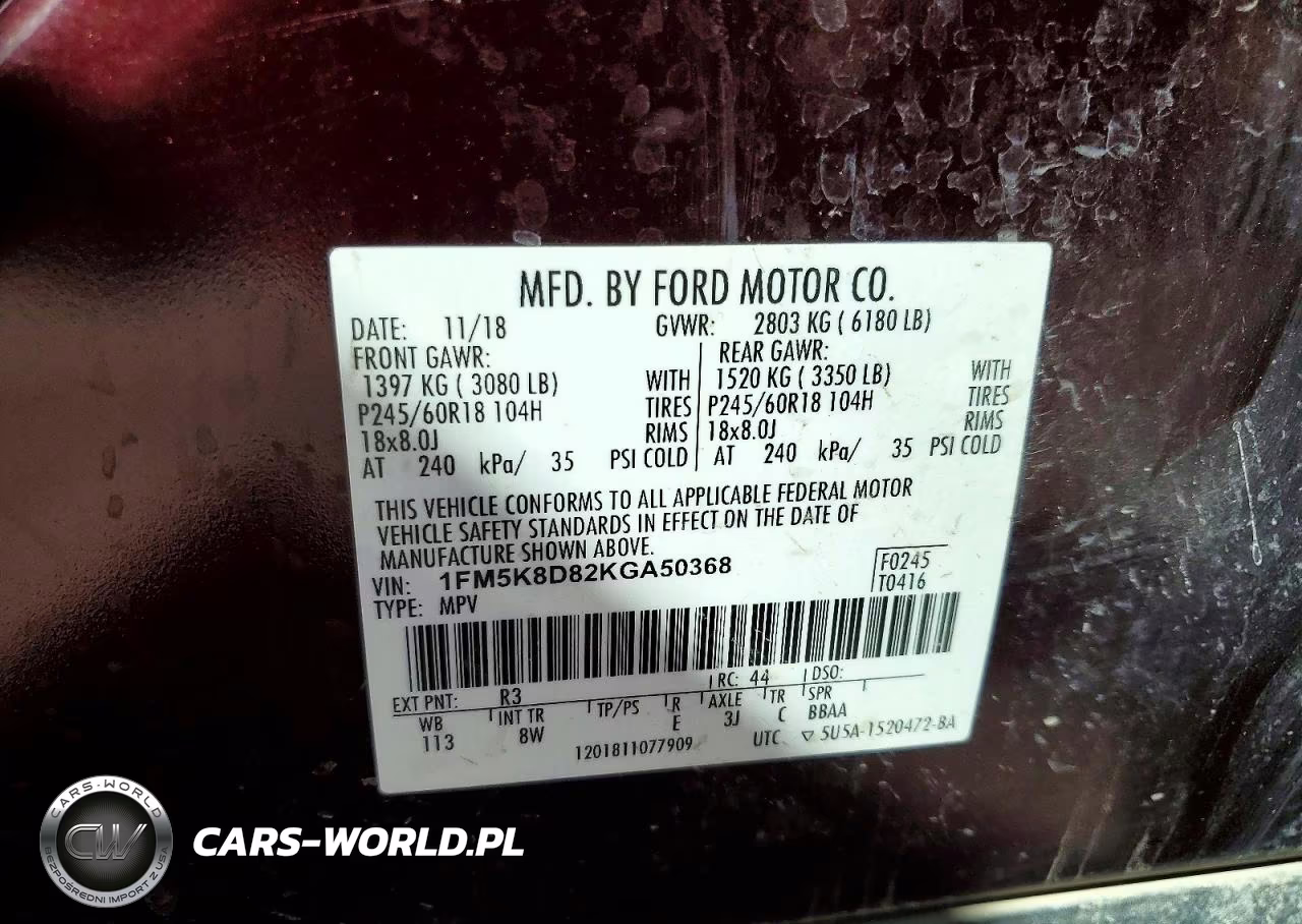 2019 Ford Explorer Xlt VIN:1FM5K8D82KGA50368 - 12