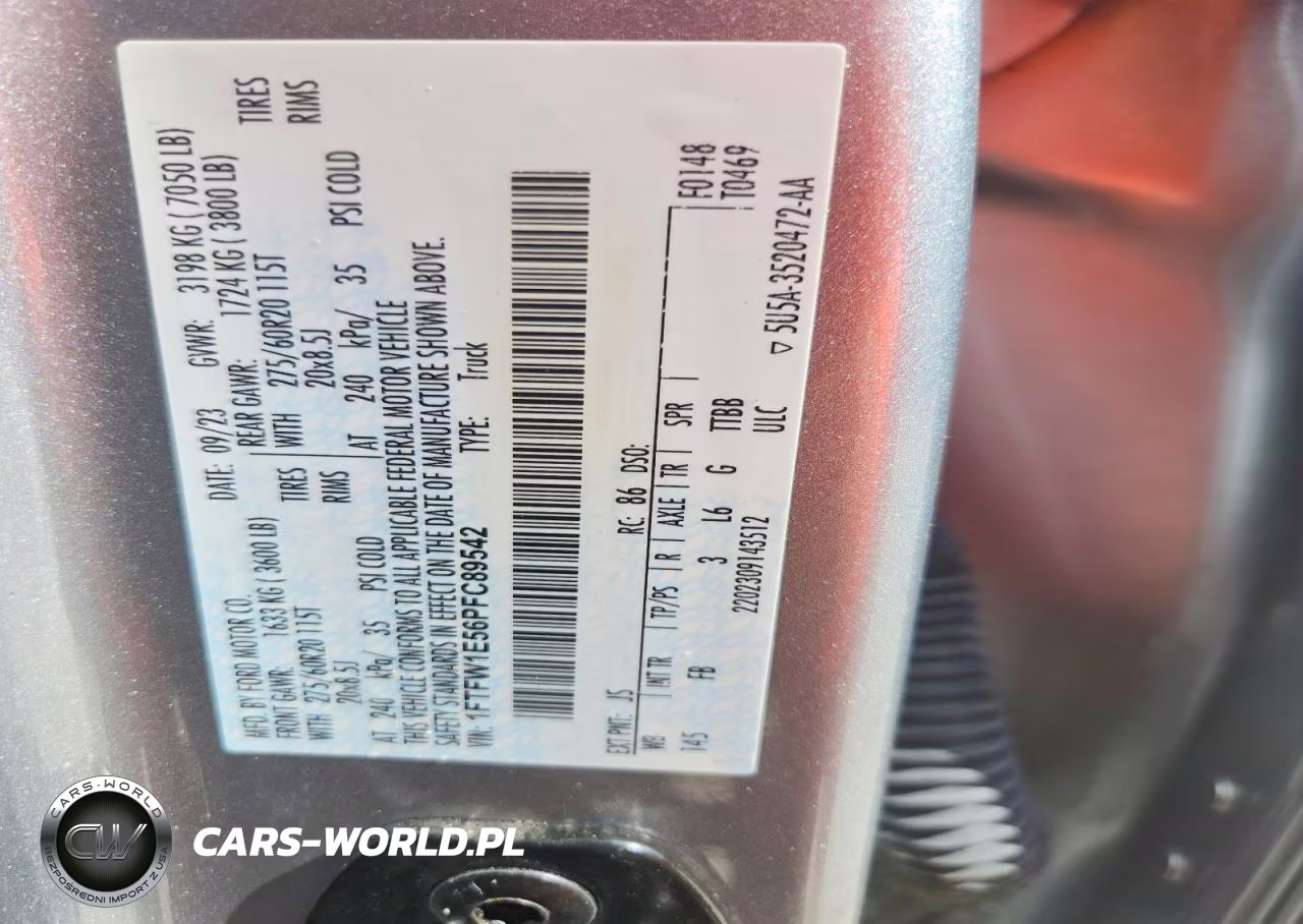 2023 Ford F150 Supercrew VIN:1FTFW1E56PFC89542 - 12